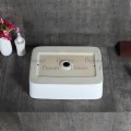 Chậu lavabo vuông đặt bàn sứ trắng cao cấp Navier NV-344