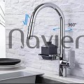 Vòi rửa chén nóng lạnh đầu rút mạ crom cao cấp Navier NV-229CR