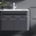 Bộ Tủ Chậu Lavabo Nhôm Màu Xám Navier Cao Cấp NV-584X60