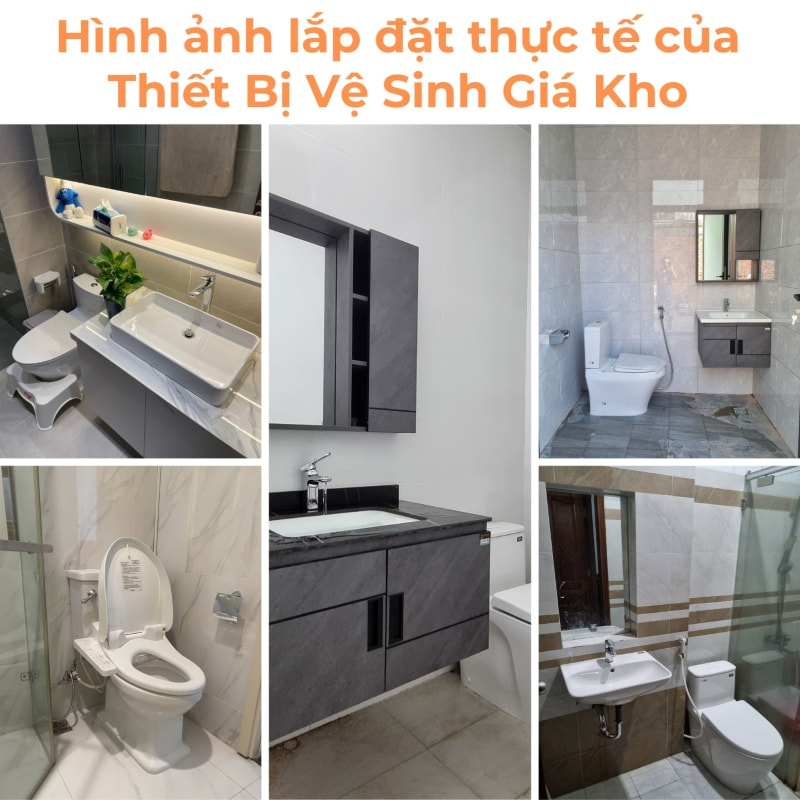 Các hình ảnh lắp đặt thực tế của Thiết Bị Vệ Sinh Giá Kho