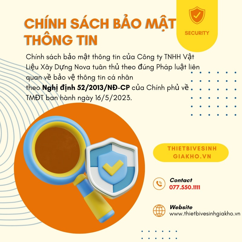 Chính sách bảo mật thông tin tại thietbivesinhgiakho.net