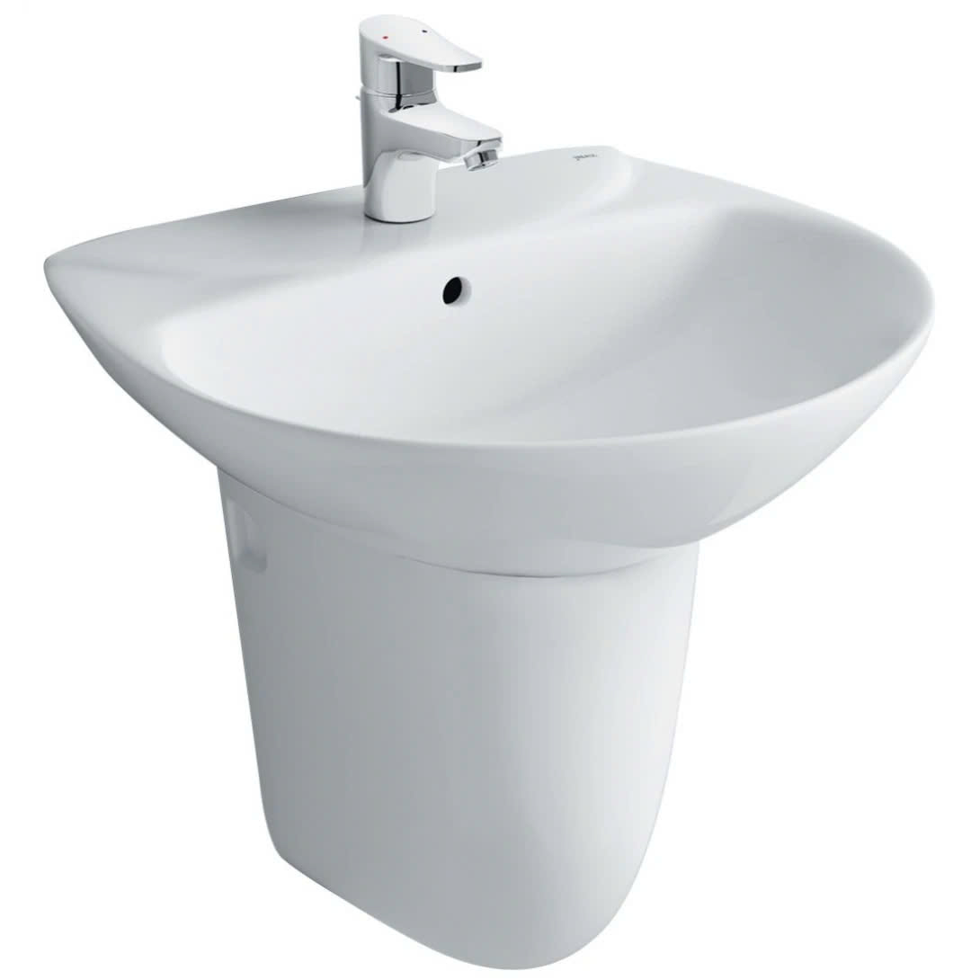 Mẫu 4: Chậu rửa lavabo treo tường kèm chân ngắn INAX L-285V/L-288VC