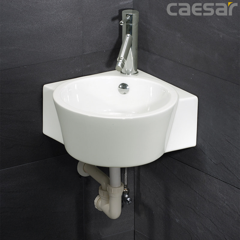 Mẫu 2: Chậu rửa lavabo góc treo hình tròn Caesar LF5238