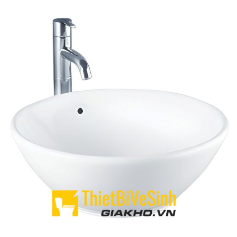 Mẫu lavabo TOTO đặt bàn có vòi rửa được gắn bên ngoài chậu