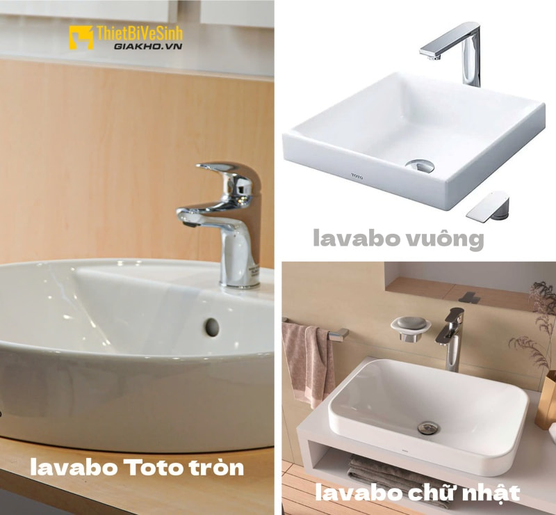 Các thiết kế lavabo TOTO đặt bàn phổ biến