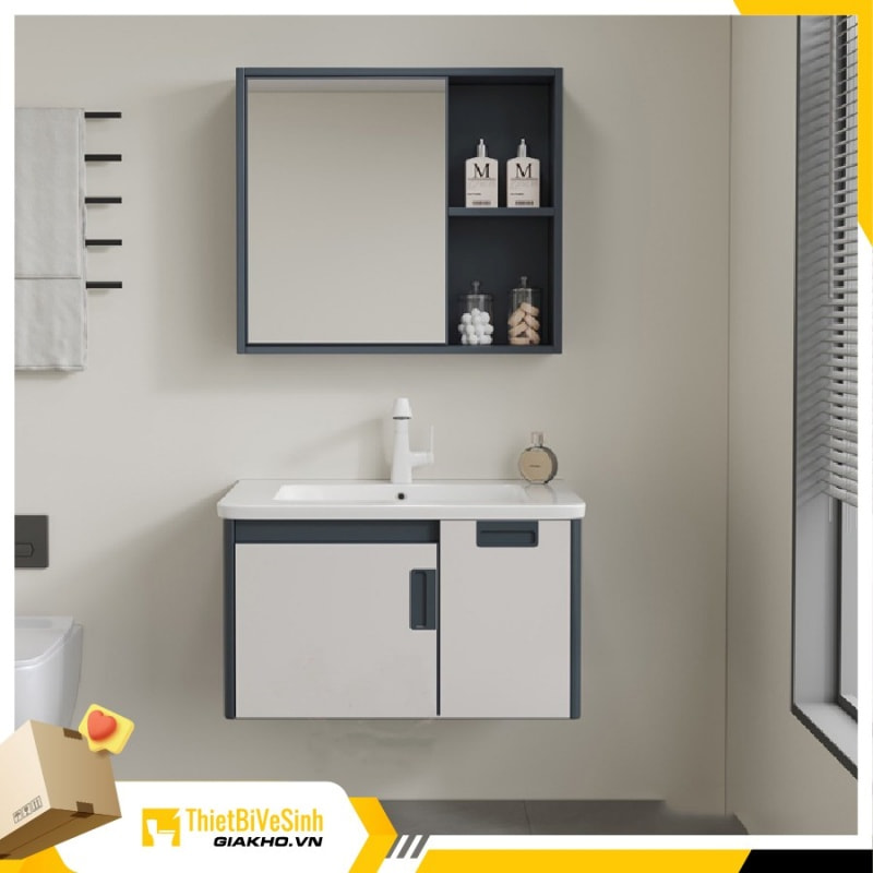 Mẫu bồn rửa tay đẹp liền tủ tích hợp nhiều công dụng giúp bạn tiết kiệm không gian và chi phí hơn.