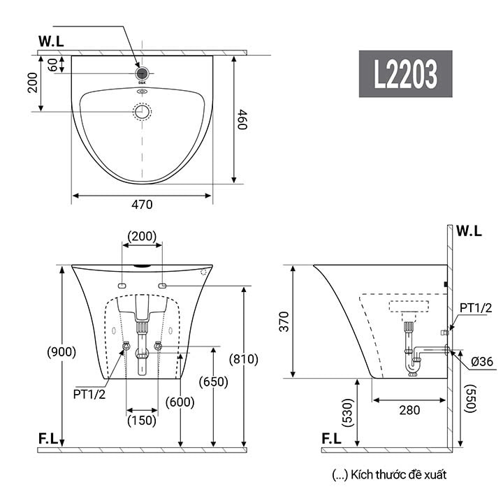 Bản vẽ kích thước lavabo góc loại nhỏ