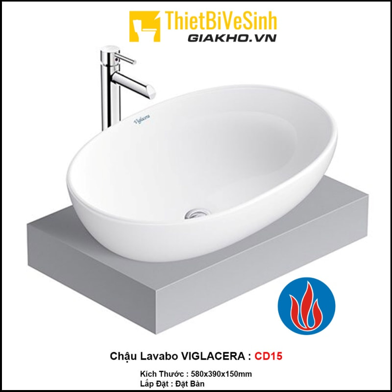 Mẫu chậu sứ rửa mặt Viglacera đặt bàn đang bán chạy tại Thiết Bị Vệ Sinh Giá Kho với giá ưu đãi chỉ khoảng 1.420.000 VNĐ.