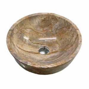 Chậu Lavabo Đá Tự Nhiên Vàng Thanh Hóa Tròn Dày Cao Cấp Navier NV-DK31