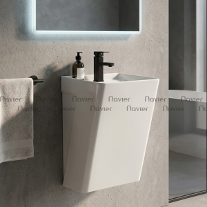 Chậu Lavabo Treo Tường Sứ Trắng Navier NV-361