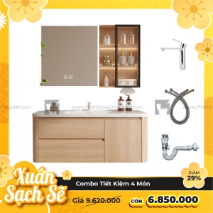 Combo Bộ Tủ Chậu Lavabo Siêu Tiết Kiệm Cao Cấp Navier CBTL06