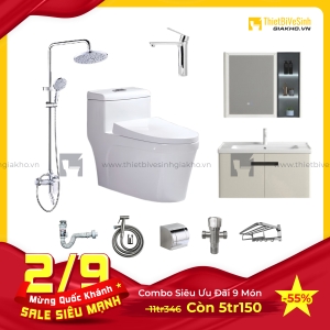 Combo Trọn Bộ Thiết Bị Phòng Tắm 9 Món Tiết Kiệm Navier CBPT007