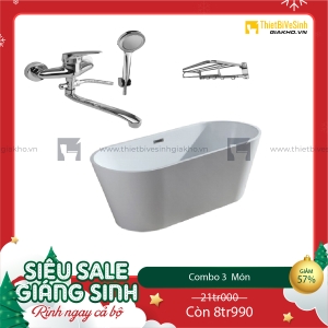 Combo Bồn Tắm Hình Oval Cao Cấp Navier CBBT05