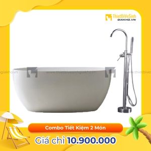 Combo Bồn Tắm Hình Oval Kèm Củ Sen Tắm Cao Cấp Navier CBBT03