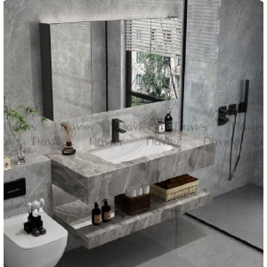 Bộ Bàn Đá Lavabo Âm Bàn Bóng Chống Trầy Navier NV-CB1134XC