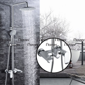 Siêu Sale Thanh Lý Sen cây tắm nóng lạnh đồng thau mạ Crome Navier NV-8214X