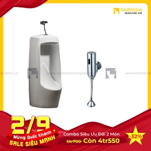 Combo Bồn Tiểu Van Xả Cảm Ứng Siêu Tiết Kiệm Navier CBT03