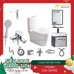 Combo Trọn Bộ Thiết Bị Phòng Tắm 9 Món Tiết Kiệm Navier CBPT0077