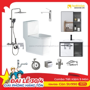 Combo Trọn Bộ Thiết Bị Phòng Tắm 9 Món Tiết Kiệm Navier CBPT0010