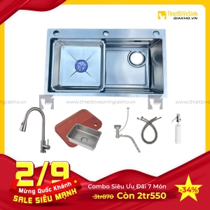 Combo Chậu Chén Siêu Tiết Kiệm 7 Món Navier CBF05
