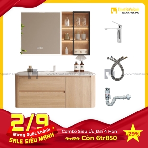 Combo Bộ Tủ Chậu Lavabo Siêu Tiết Kiệm Cao Cấp Navier CBTL06