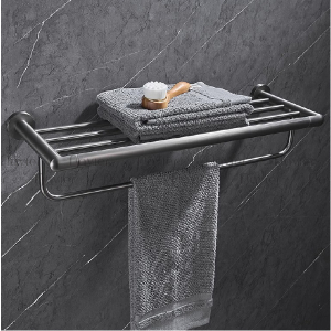 Giàn Vắt Khăn 2 Tầng Inox 304 Sơn Tĩnh Điện Xám Navier NV-64X
