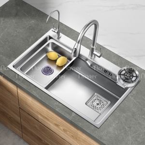 Chậu rửa bát 1 ngăn inox 304 chuẩn 100% mờ Navier NV-7546M
