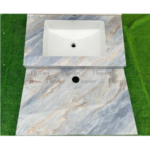 Bàn Đá 2 Tầng Chống Xước Chậu Lavabo Âm Tràn Viền Cao Cấp Navier NV-1310GDTV