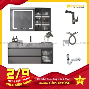 Combo Bộ Tủ Chậu Lavabo Siêu Tiết Kiệm Cao Cấp Navier CBTL08