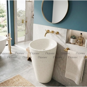 Chậu Lavabo Trụ Chất Liệu Đá Mài Cao Cấp Navier NV-464
