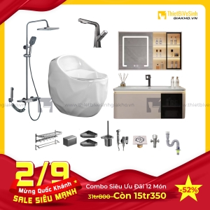 Combo Trọn Bộ Thiết Bị Phòng Tắm 12 Món Tiết Kiệm Navier CBPT0032