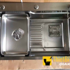 Chậu rửa chén bát 1 hộc inox 304 caro mạ crom Navier NV-7848304AW