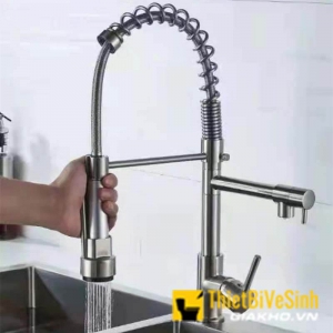 Vòi rửa chén lò xo kép đồng thau Navier NV-213T