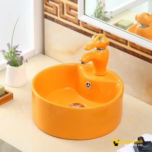 Chậu Lavabo Đặt Bàn Trẻ Em Màu Cam Navier NV-346C