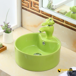 Chậu Lavabo Đặt Bàn Trẻ Em Màu Xanh Lá Navier NV-346XL