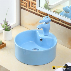 Chậu Lavabo Đặt Bàn Trẻ Em Màu Xanh Lam Navier NV-346XD