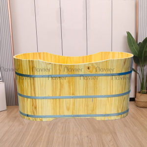 Bồn Tắm Dáng Oval Gỗ Thông Cao Cấp Chính Hãng Navier NV-1511