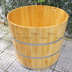 Bồn Tắm Tròn Gỗ Thông Cao Cấp Chính Hãng Navier NV-1510
