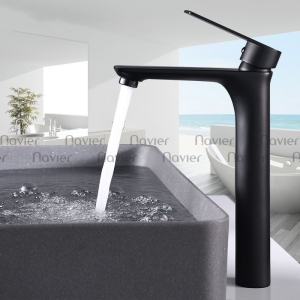 Vòi lavabo nóng lạnh đồng thau sơn tĩnh điện Navier NV-716D(30CM)