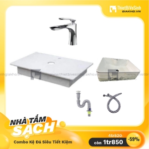 Combo Kệ Đá Nhân Tạo Vân Trắng  Đơn Trắng SIêu Tiết Kiệm Navier CBKD04