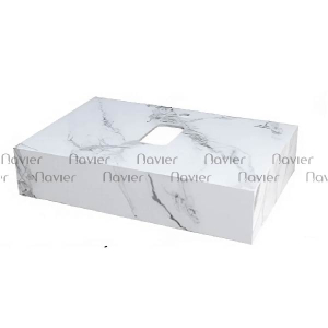 Bàn Đá Lavabo 1 Tầng Trắng Bóng Chống Trầy Cao Cấp Navier NV-509TB