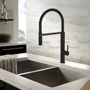 Vòi chén nóng lạnh thân tròn đồng thau mạ Crom sơn đen Navier NV-212