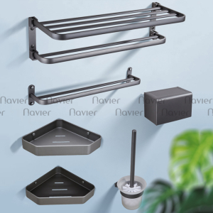 Combo Phụ Kiện Phòng Tắm Nhôm Cao Cấp Navier CBPK5MI01