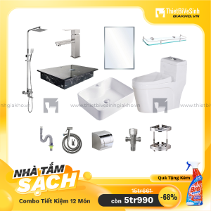 Combo Thiết Bị Vệ Sinh 12 Món Cao Cấp QT12M5