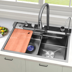 Chậu Rửa Chén Thông Minh Phím Đàn Hiển Thị Nhiệt Độ Navier NV-8046Smart5P