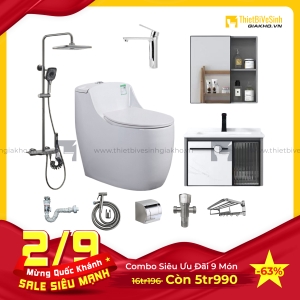 Combo Trọn Bộ Thiết Bị Phòng Tắm 9 Món Tiết Kiệm Navier CBPT0010
