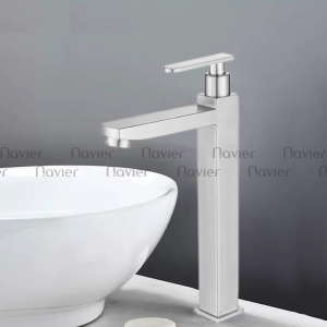 Vòi Lavabo Lạnh Thân Vuông Inox 304 Cao Cấp Navier NV-618T30