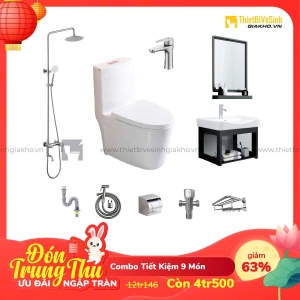 Combo Trọn Bộ Thiết Bị Phòng Tắm 9 Món Tiết Kiệm Navier CBPT002