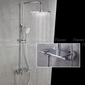 Sen Tắm Đứng Đồng Thau Mạ Crome Bóng 3 Nút Chỉnh Nước Phím Đàn Navier NV-9356B