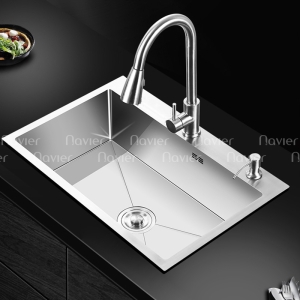 Chậu chén 1 ngăn Inox304 chuẩn 100% cao cấp Navier NV-5045